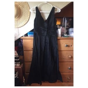 Black linen dress